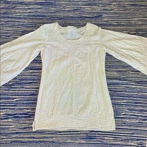 Woman Within Cream Long Sleeve Crop Top